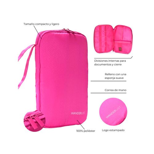 Organizador De Cables Y Accesorios Wanderlust Fucsia