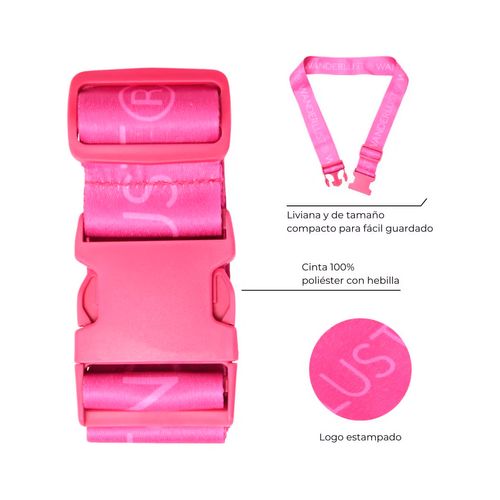 Correa Con Hebilla Tensor Para Valijas Wanderlust Fucsia