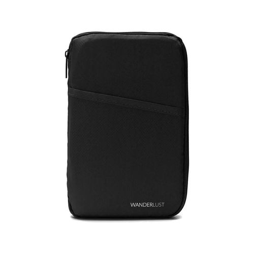Organizador Pasaportes Tarjetero Billetera Viajes Wanderlust Negro