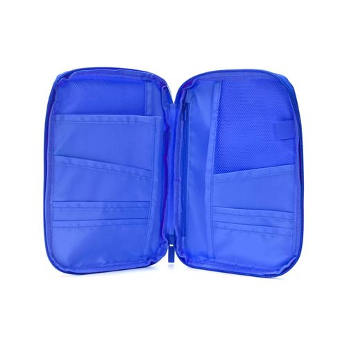 Organizador Pasaportes Tarjetero Billetera Viajes Wanderlust Azul