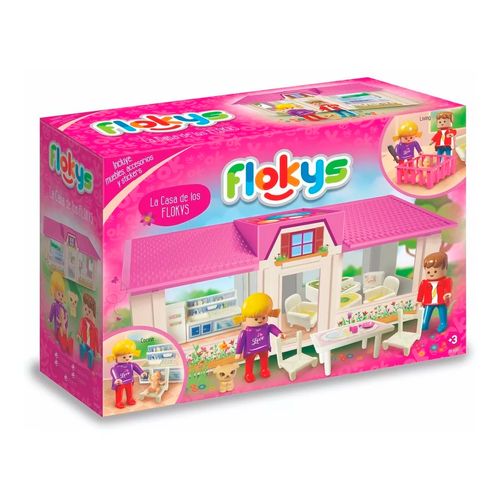 La Casa De Los Flokys Con Muebles Y Accesorios Color Rosa