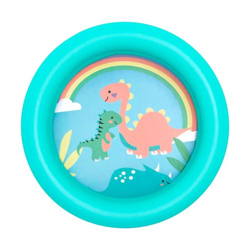 Pileta Inflable Redonda 2 Aros De Dinosaurios Bestway Turquesa