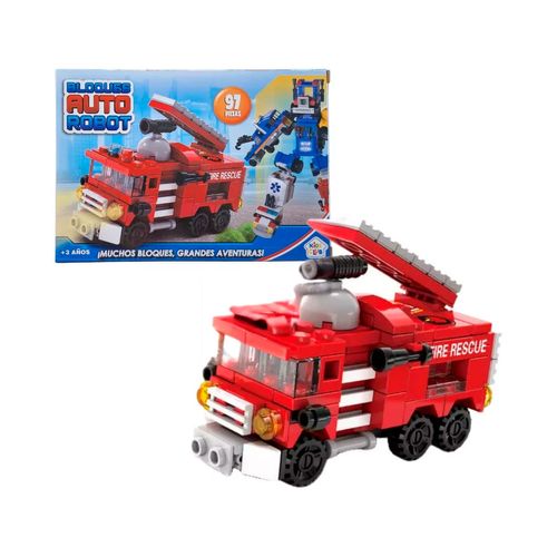Bloques Auto Robot Camion de Bomberos 97 Piezas