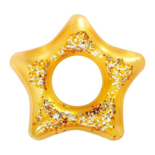 Salvavidas Estrella Con Glitter Flotador Inflable 91 Cm