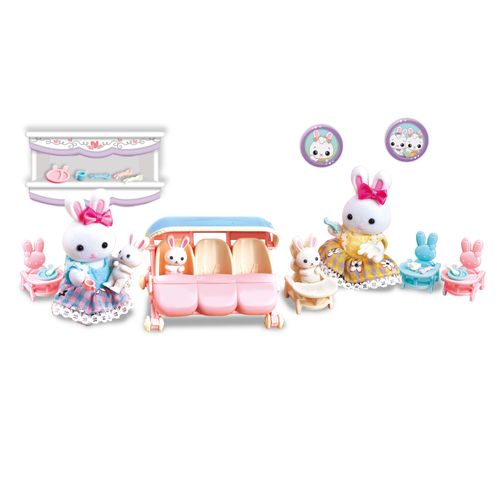 Bunny Boutique Triplets Baby Conejos Trillizos Bebés Vestido Celeste