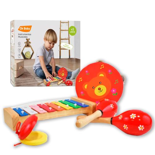 Set de Instrumentos Musicales de Madera Ok Baby