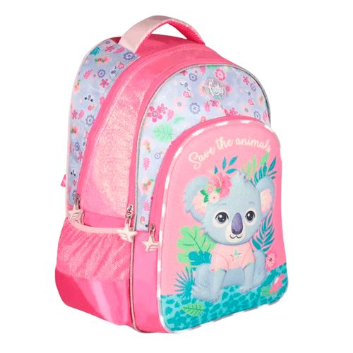 Mochila Espalda Footy Koala 18” con Luz Led Rosa