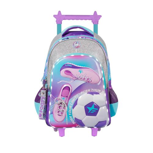 Mochila Carro 18 Footy Girls Soccer Con Luz Led Color Plata