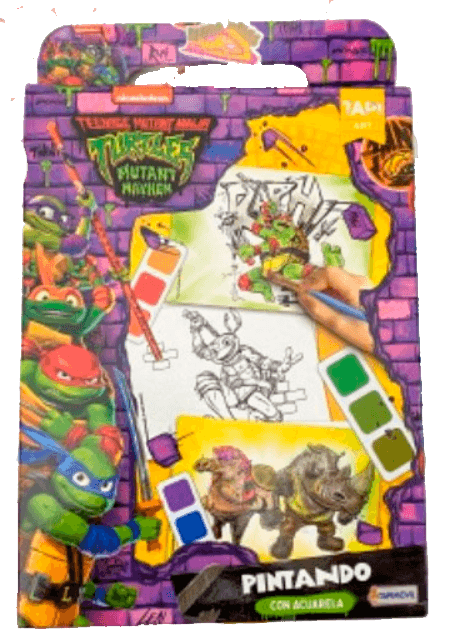 Pintando Con Acuarelas Tortugas Ninja 24 Colores