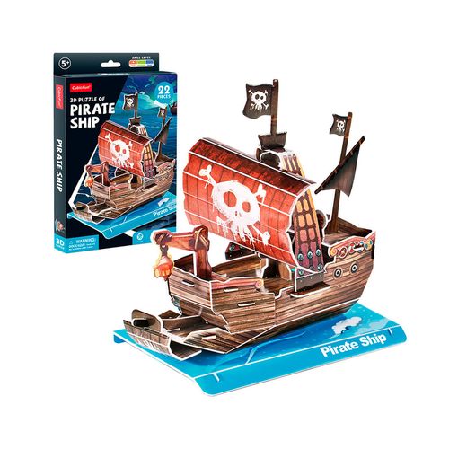 Rompecabezas 3D Barco Pirata - 22 Piezas Nivel Inicial