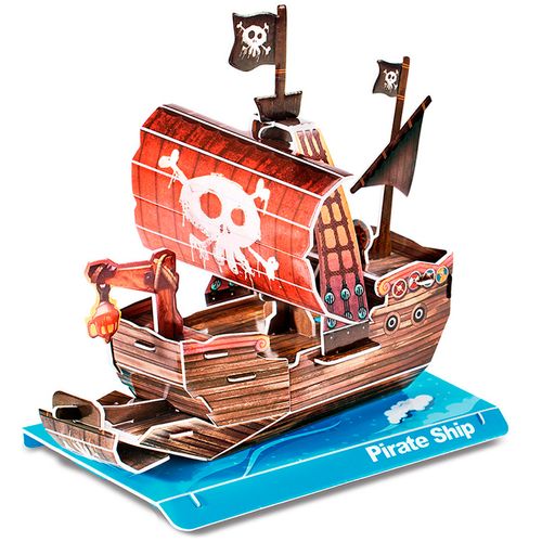 Rompecabezas 3D Barco Pirata - 22 Piezas Nivel Inicial