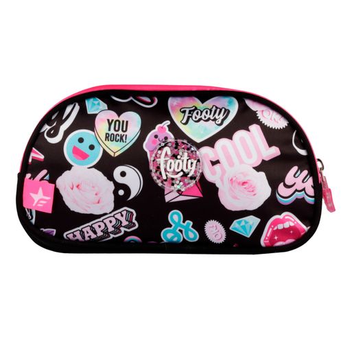 Cartuchera Footy Good Vibes con Luz Led Negro
