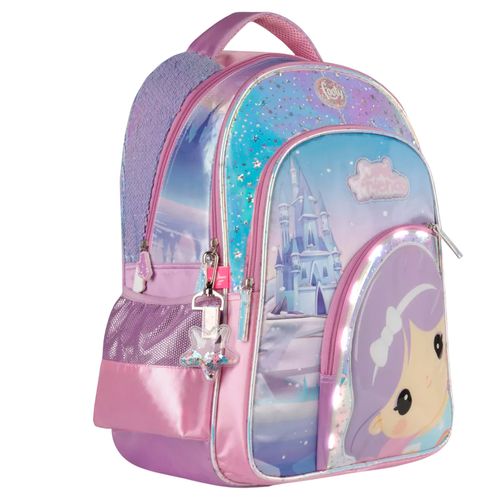 Mochila Espalda Footy Cool Friends 18” con Luz Led Lila
