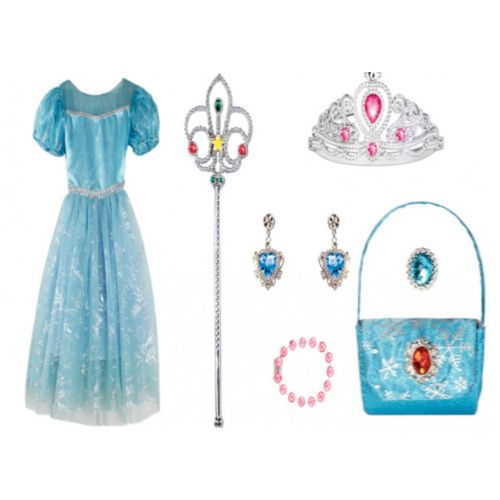 Disfraz de Princesa de Hielo Celeste con Accesorios