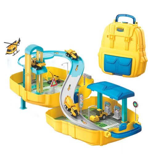 Juguete Mochila Pista De Autos Construcción 37 Piezas