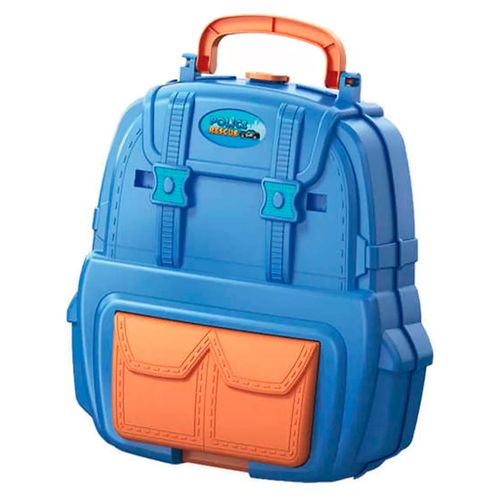 Juguete Mochila Pista De Autos Policia 37 Piezas
