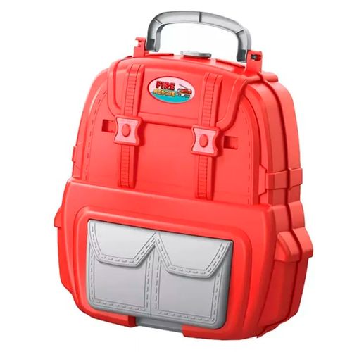 Juguete Mochila Pista De Autos Bomberos 37 Piezas