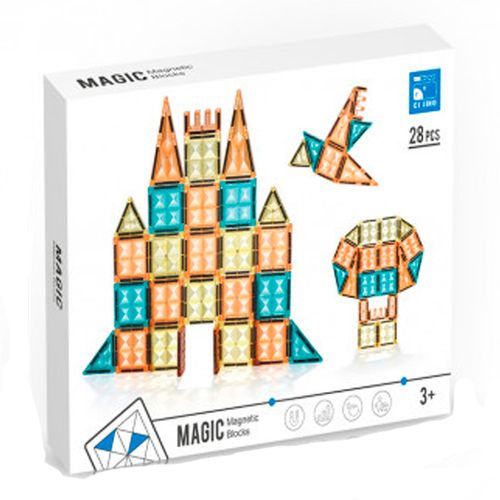 Juguete Bloque Magneticos Vitro De 28 Piezas