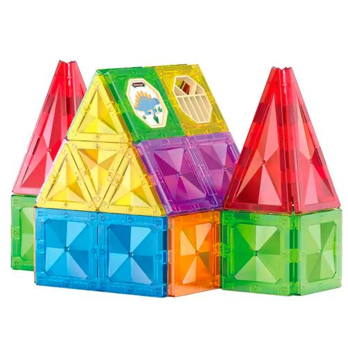 Bloques Magnéticos Tipo Vitro De Colores 42 Piezas
