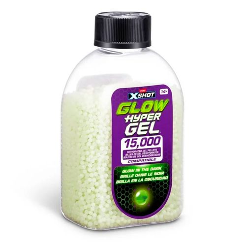 X-Shot Hyper Gel Glow Pellets Recarga de 15.000 Pellets Brillan en la Oscuridad