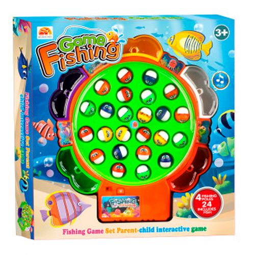 Juego Game Fishing Musical 4 Cañas Y 24 Peces