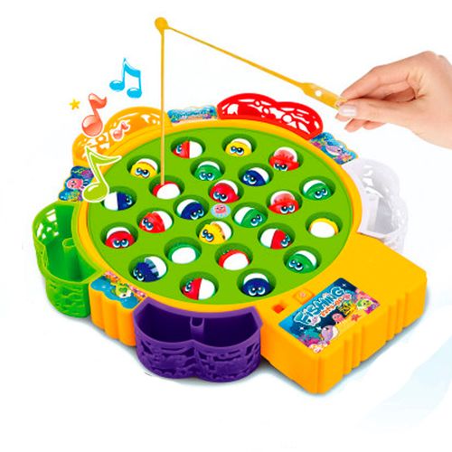 Juego Game Fishing Musical 4 Cañas Y 24 Peces