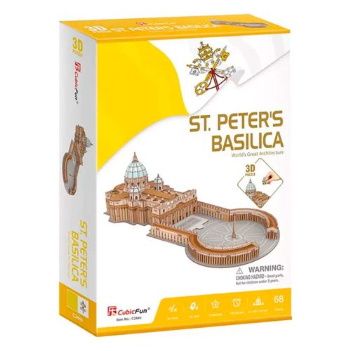 Rompecabezas Puzzle 3D Basilica De San Pedro Vaticano CubicFun 68 Piezas