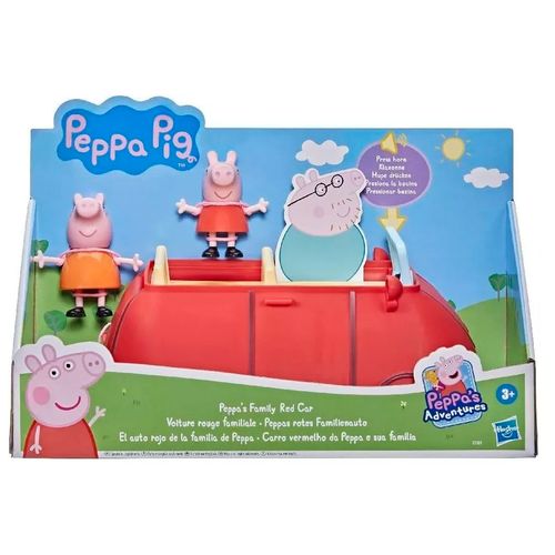 Peppa Pig Figuras Set Juego Auto Familia De Peppa 21 Cm Rojo