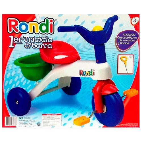 Mi primer Triciclo Con Barral De Paseo Infantil Rondi Color Blanco