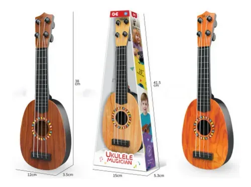 Guitarra Ukelele Para Niños Marron Claro 38 Cm