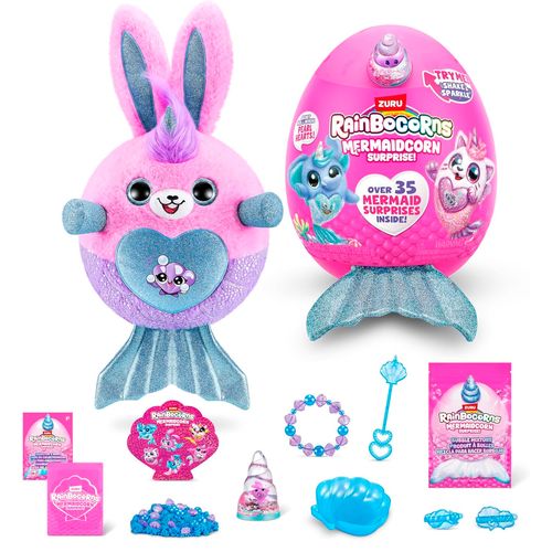 Peluche Rainbocorns Mermaidcorn Huevo Sorpresa Azul 29 Cm