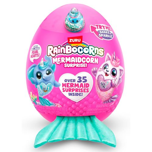 Peluche Rainbocorns Mermaidcorn Huevo Sorpresa Celeste 29 Cm