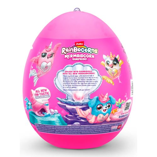 Peluche Rainbocorns Mermaidcorn Huevo Sorpresa Celeste 29 Cm