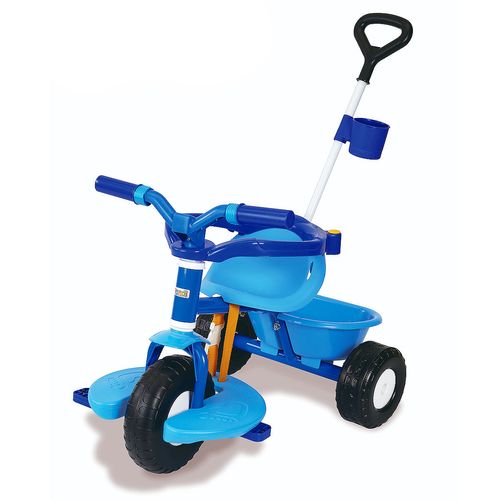Triciclo Go Infantil Rondi Con Barra Apoyapiés Y Canasto Azul