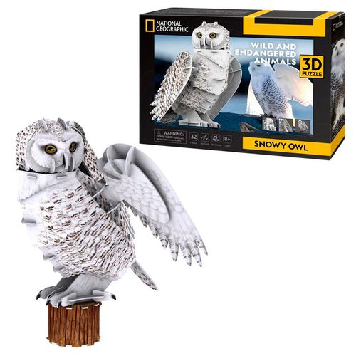 Rompecabeza National Geographic 3D Buho Nieves De 32 Piezas