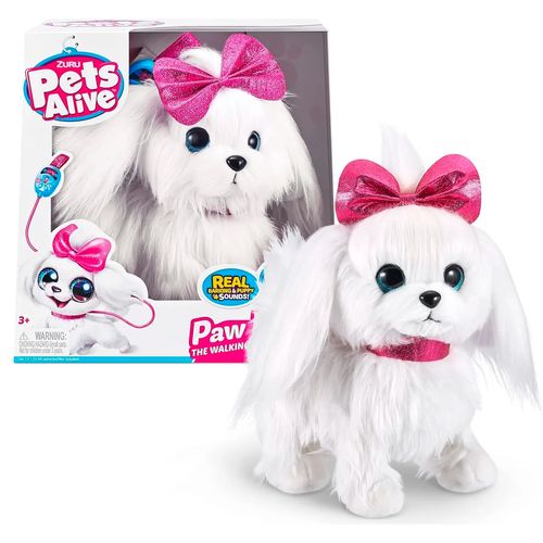 Pets Alive Walking Puppy Perrito Blanco Que Camina 30 Cm