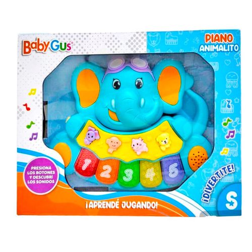 Piano Interactivo de Elefante con Luces y Sonidos Celeste