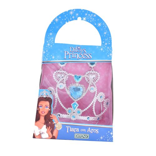 Princesas Tiara con Aros Celeste