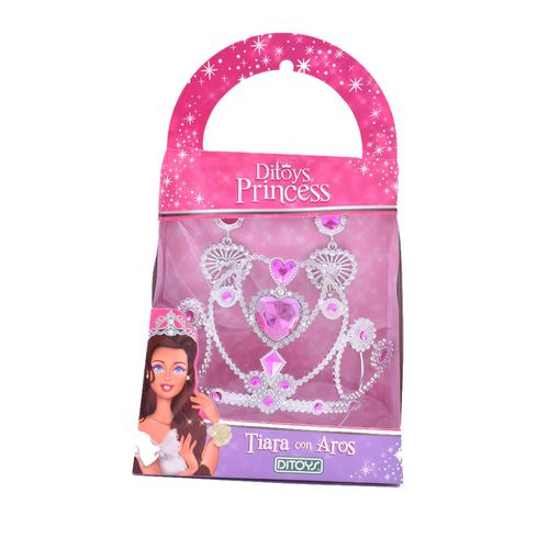 Princesas Tiara con Aros Rosa