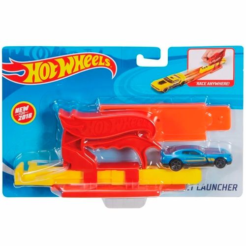 Hot Wheels Lanzador Rojo De Bolsillo Con Auto