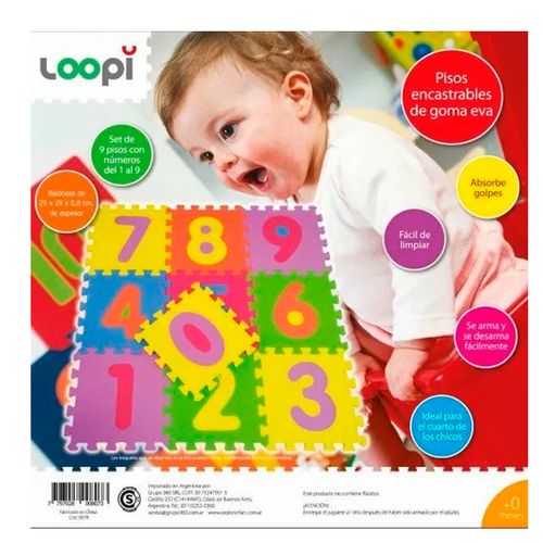 Pisos De Goma Numeros Encastrables 9 Piezas