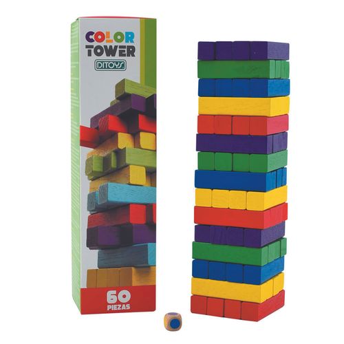Color Tower Con 60 Piezas Simil Jenga
