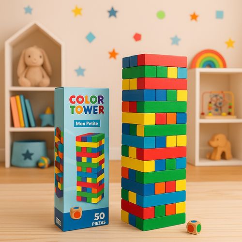 Color Tower Con 60 Piezas Simil Jenga