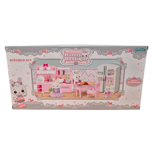 Bunny Boutique Bakery Kitchen Vestido Celeste Cuadros Rosa