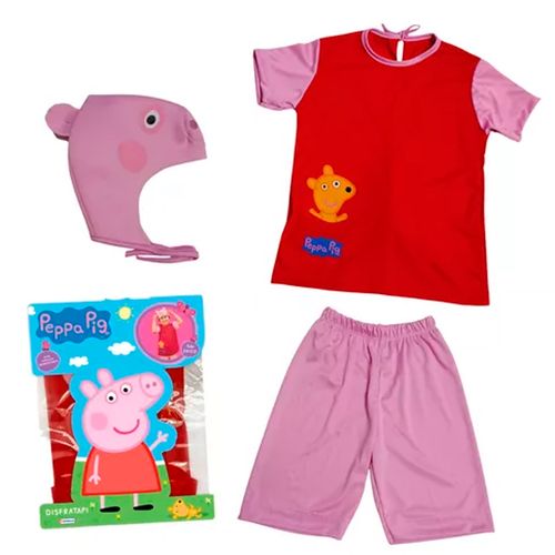 Disfraz Infantil Peppa Pig Con Capucha Talle Unico