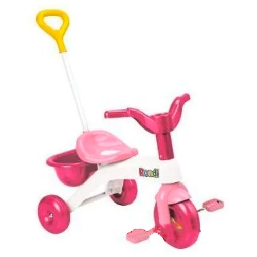 Mi Primer Triciclo Rondi Con Barral De Paseo Infantil Rosa y Blanco
