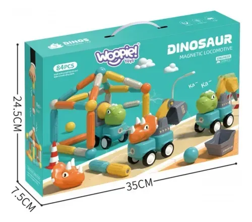 Magnetic Bloques Magnéticos Dinosaurios 84 Piezas