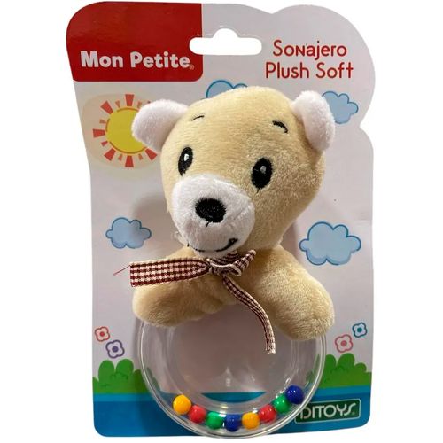 Sonajero Plush Soft Animalitos Multisensorial Osito