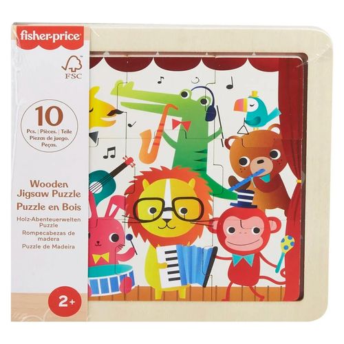 Rompecabezas Fisher Price De Madera 10 Piezas De Animales