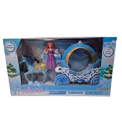 Carroza Princess Carriage Luz Y Sonido Ditoys Celeste Vestido Violeta